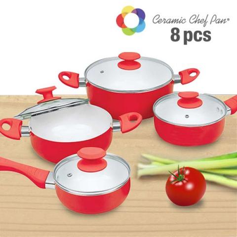 BATERÍA DE COCINA CERAMIC CHEF PAN (8 PIEZAS)