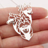 Siberian Husky Necklace 3D Cut